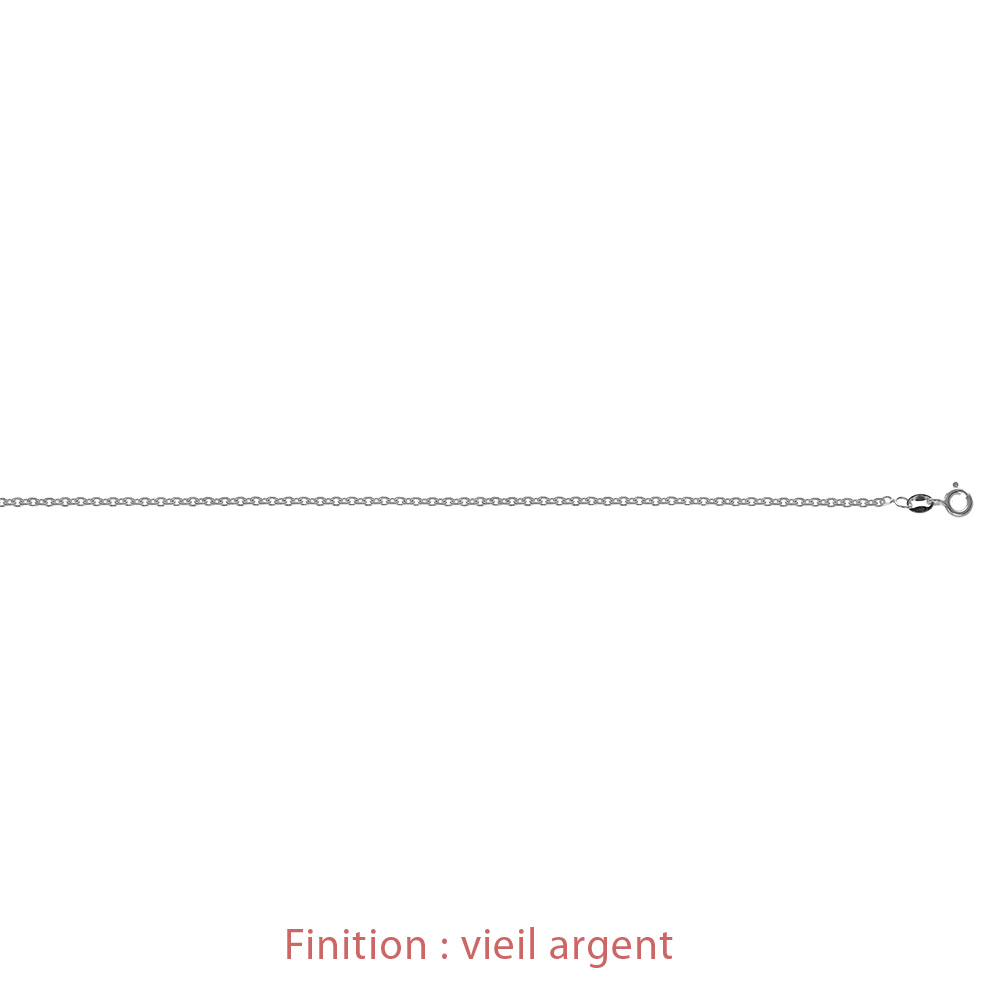 Cha�ne en argent maille for�at largeur 2mm et longueur 50cm - Vue 4