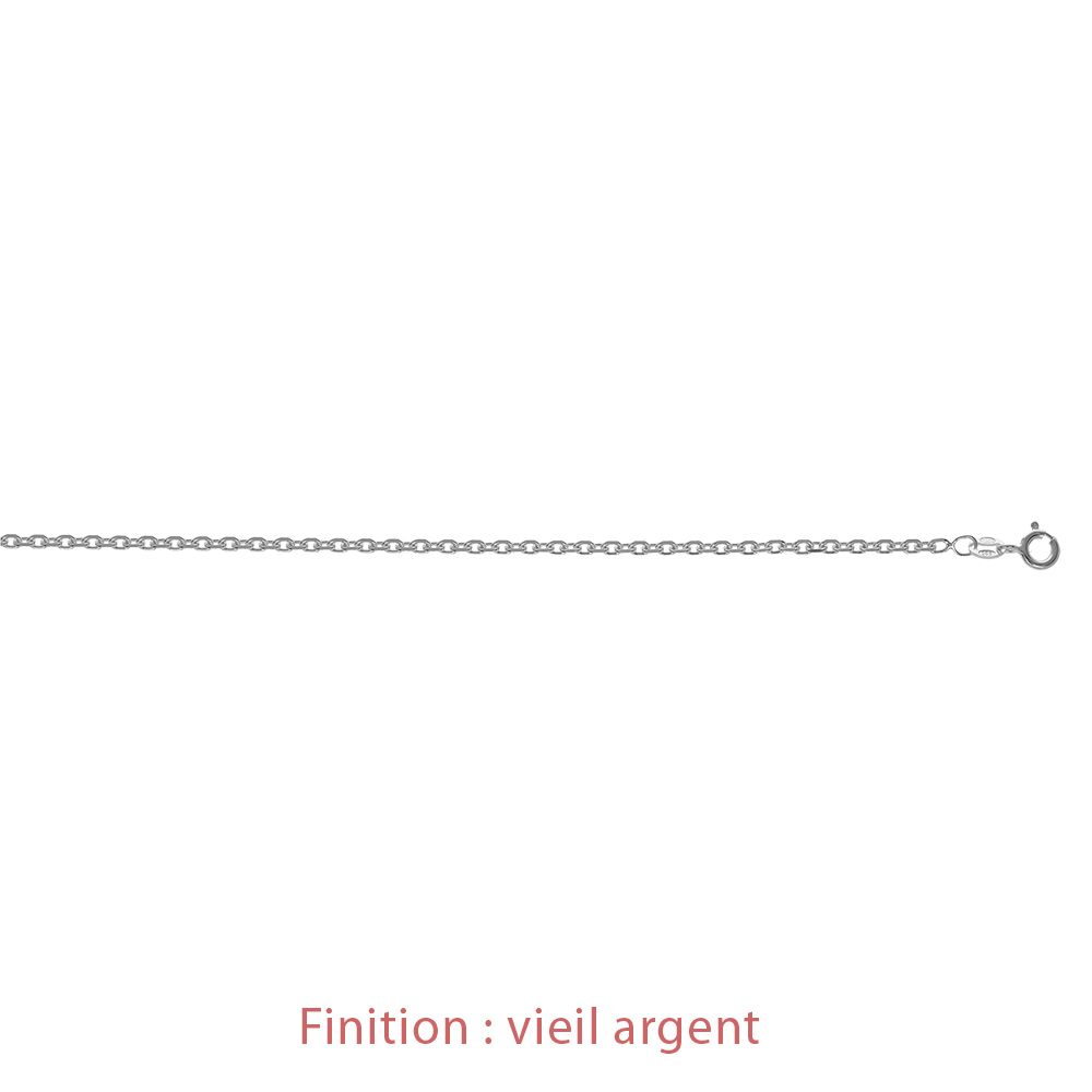 Cha�ne en argent maille for�at largeur 2,5mm et longueur 45cm - Vue 4