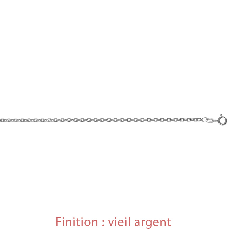 Cha�ne en argent maille for�at largeur 2.7mm et longueur 50cm - Vue 4