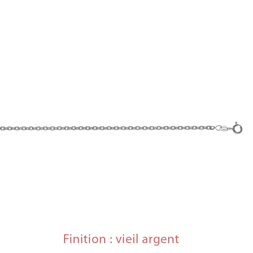 Cha�ne en argent maille for�at largeur 2.7mm et longueur 55cm - Vue 4