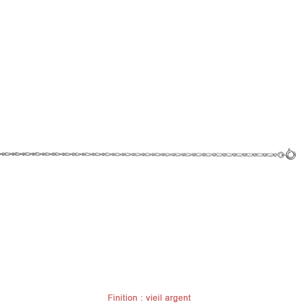 Cha�ne en argent mailles 1+1 largeur 2mm et longueur 50cm - Vue 4