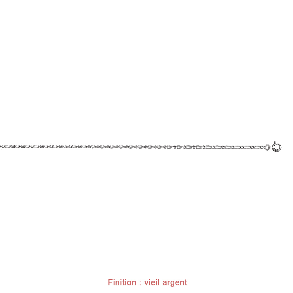 Bracelet en argent cha�ne maille figaro 1+1 largeur 2mm et longueur 18cm - Vue 4