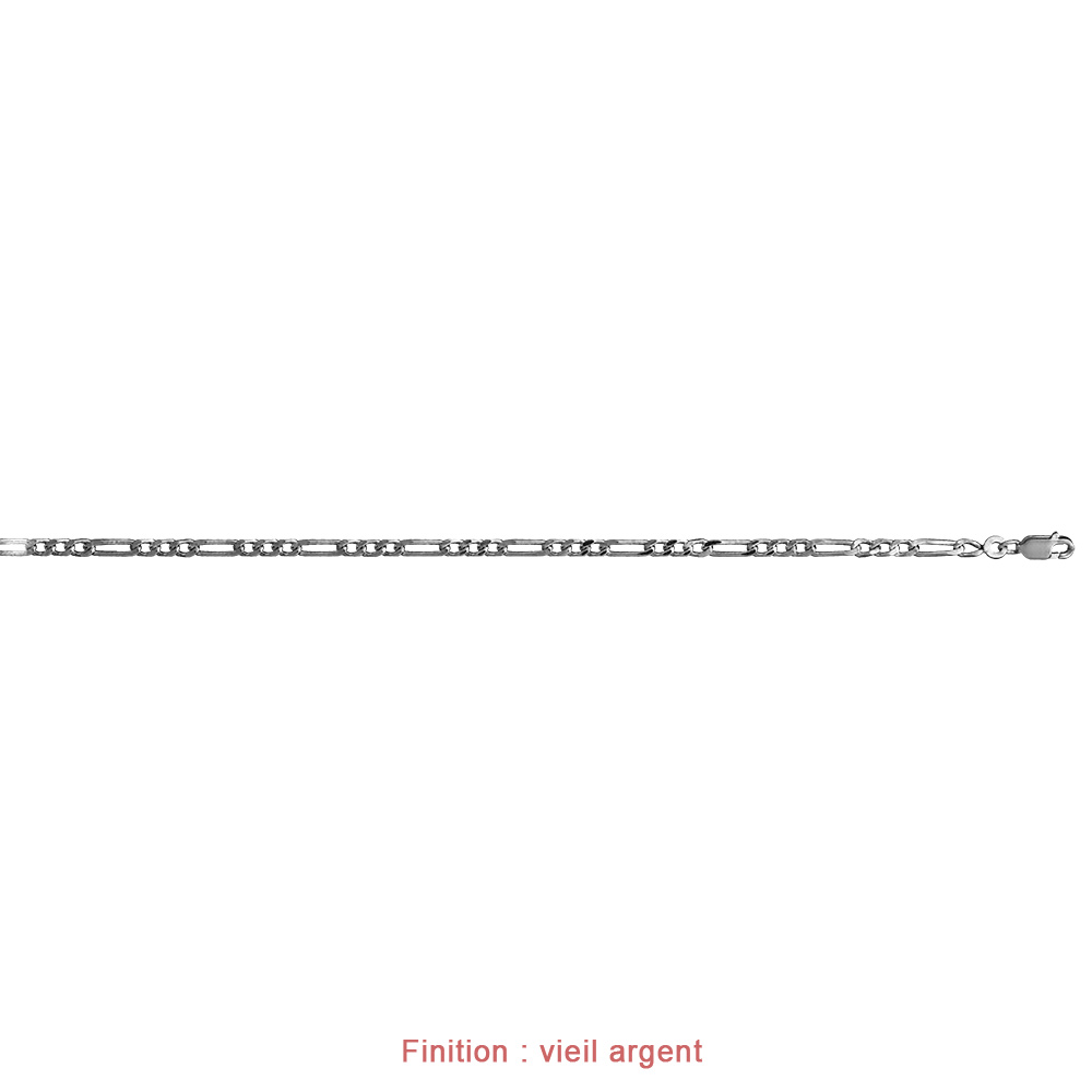 Cha�ne en argent mailles 1+3 largeur 3mm et longueur 50cm - Vue 4