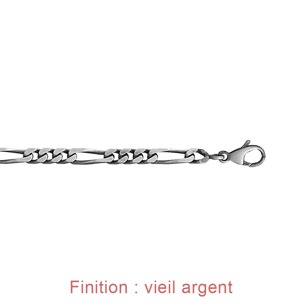 Cha�ne en argent mailles 1+3 largeur 4mm et longueur 50cm - Vue 4