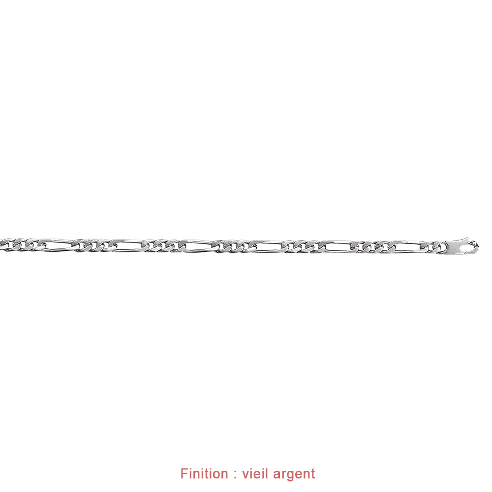 Cha�ne en argent mailles 1+3 largeur 5mm et longueur 50cm - Vue 4