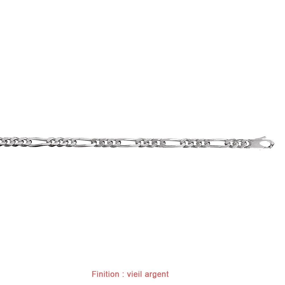 Cha�ne en argent mailles 1+3 largeur 6mm et longueur 50cm - Vue 4