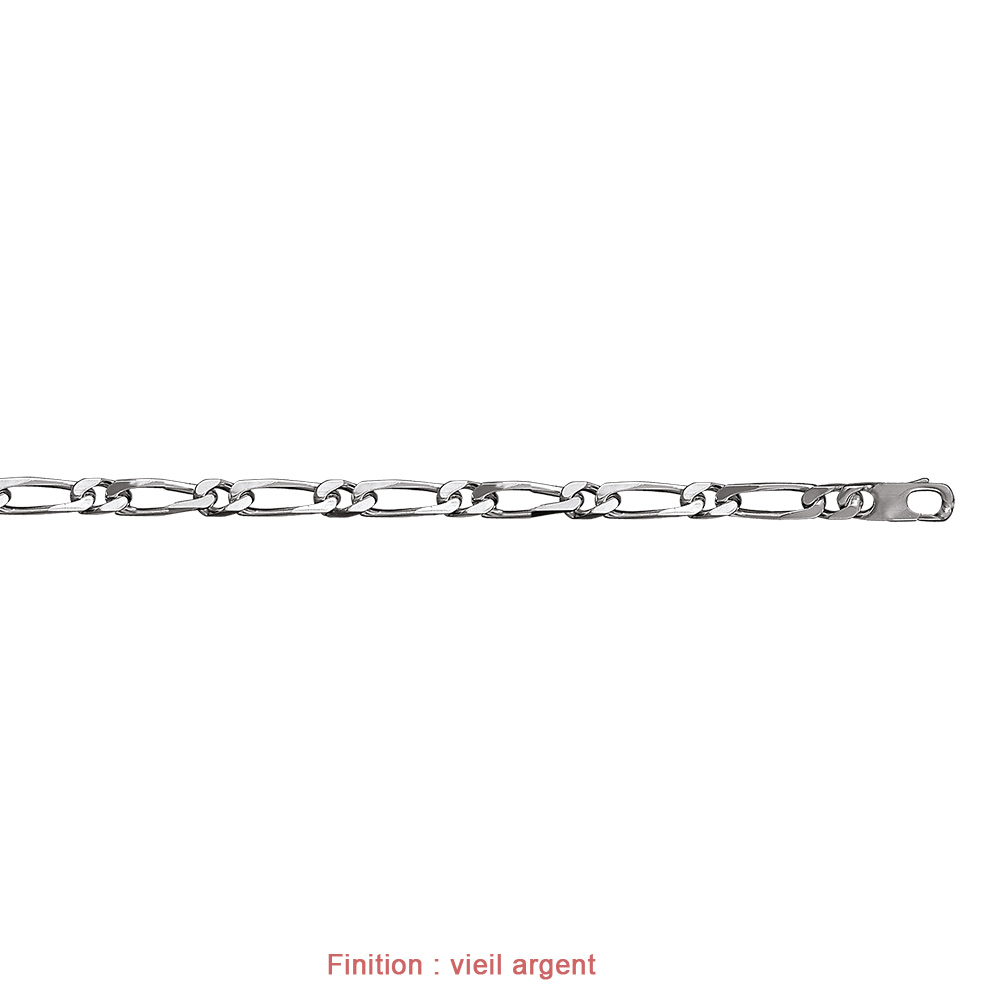 Cha�ne en argent mailles 1+1 largeur 7mm et longueur 55cm - Vue 4