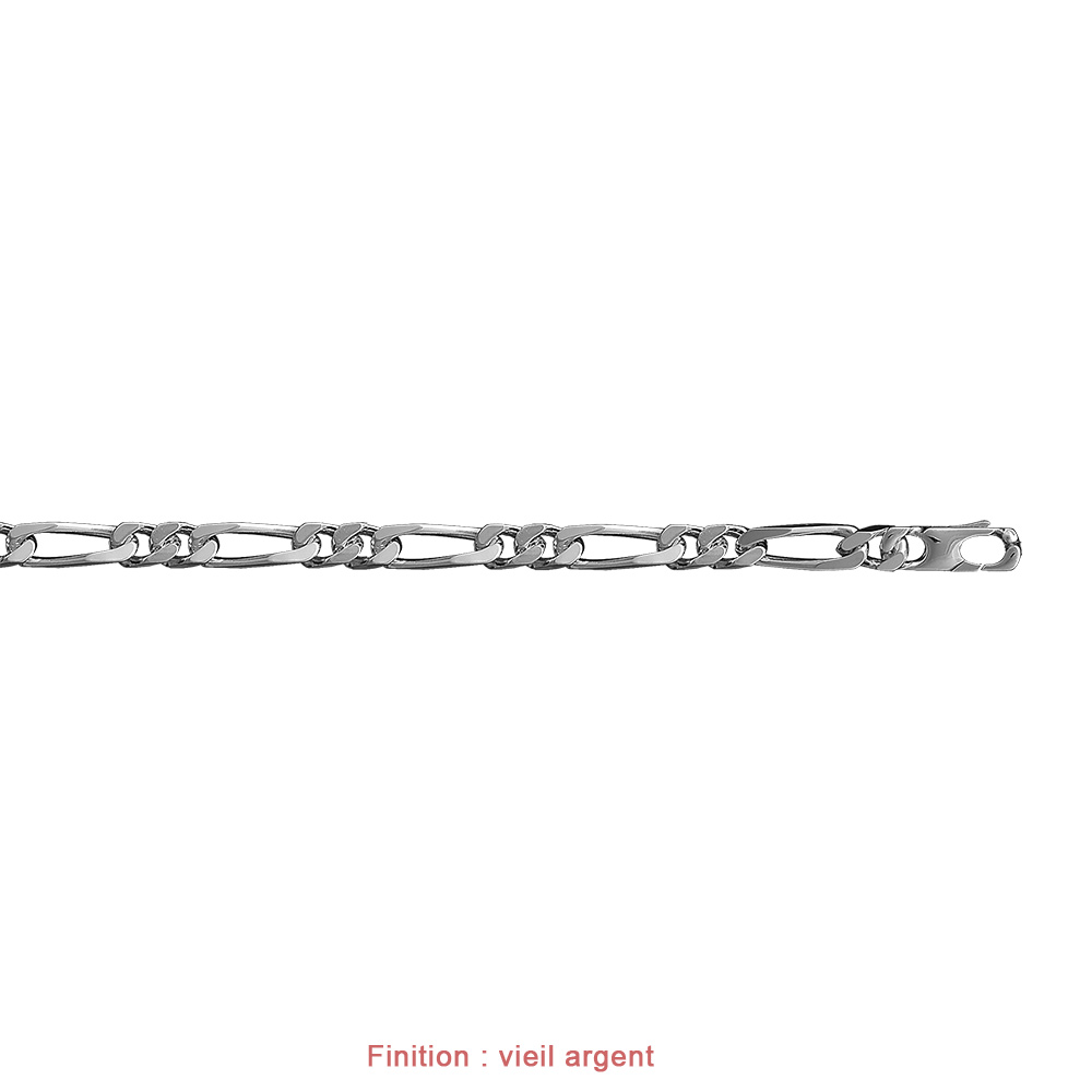 Cha�ne en argent mailles 1+2 largeur 8mm et longueur 50cm - Vue 4
