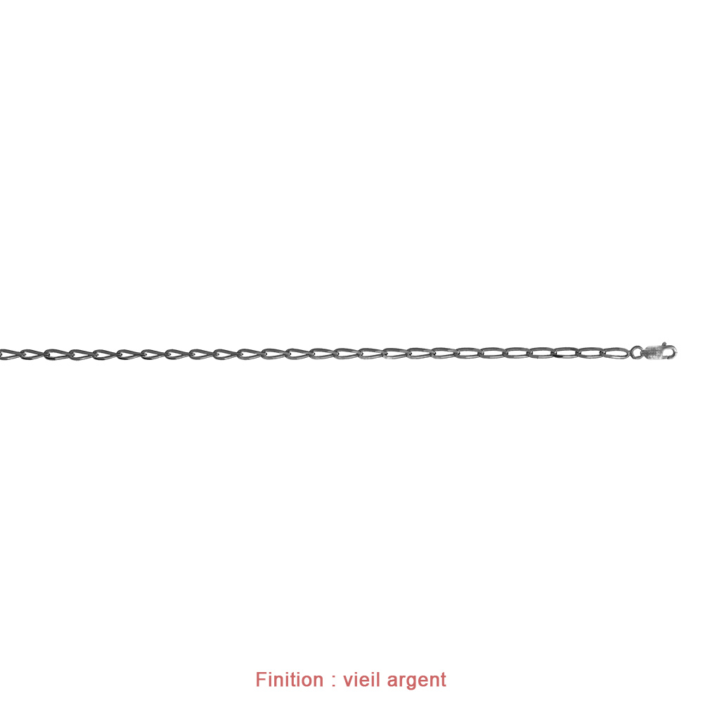 Cha�ne en argent maille cheval largeur 3mm et longueur 50cm - Vue 4