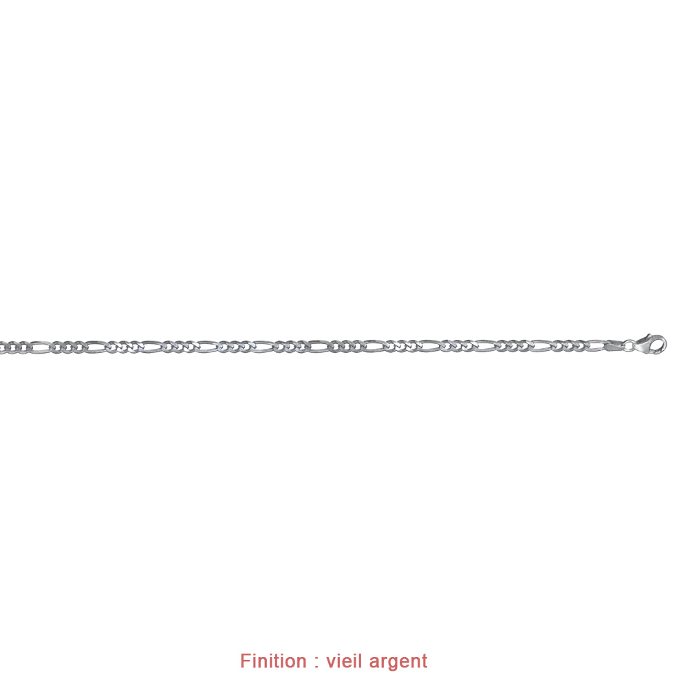 Cha�ne en argent maille Hawa� 1+3 largeur 4mm et longueur 55cm - Vue 4