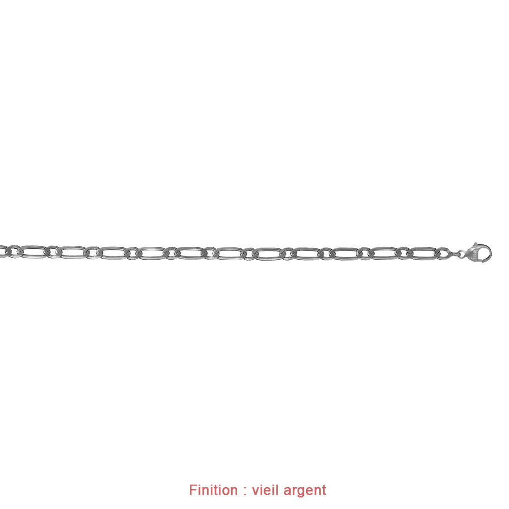 Cha�ne en argent maille Hawa� 1+1 largeur 5mm et longueur 50cm - Vue 4