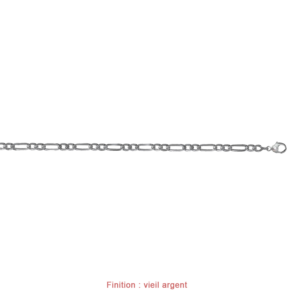 Cha�ne en argent maille Hawa� 1+2 largeur 5mm et longueur 50cm - Vue 4
