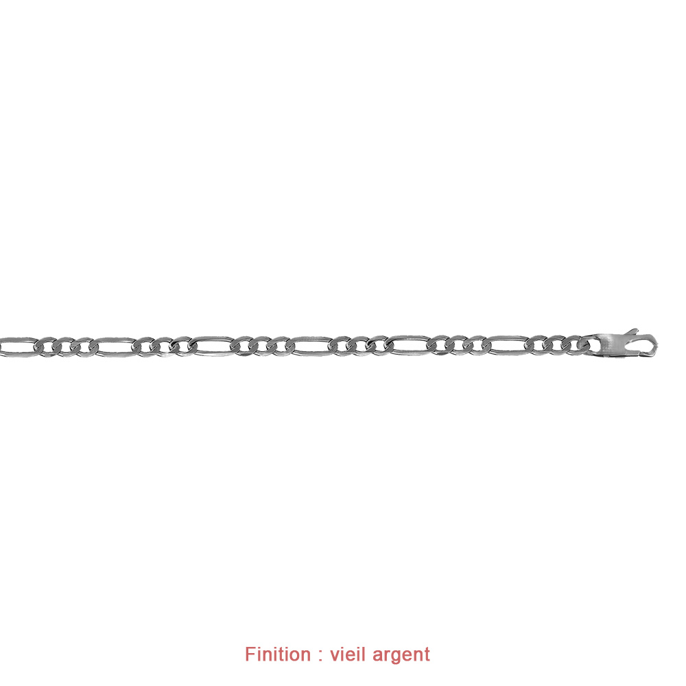 Cha�ne en argent maille Hawa� 1+3 largeur 6mm et longueur 50cm - Vue 4