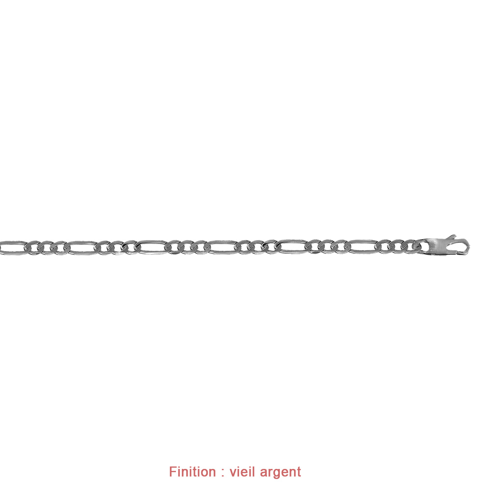 Cha�ne en argent maille Hawa� 1+3 largeur 6mm et longueur 55cm - Vue 4