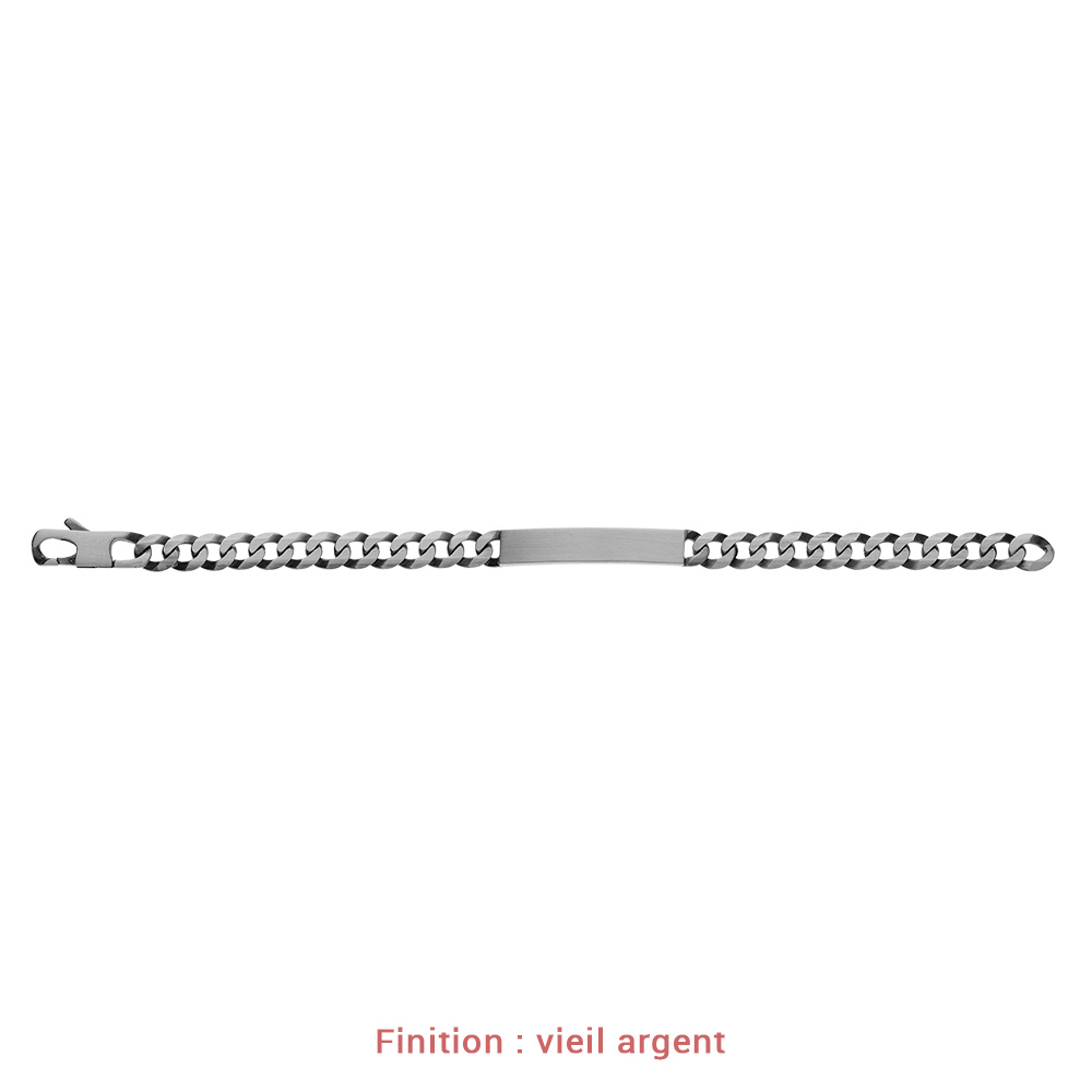 Gourmette en argent maille Hawa� largeur 7mm et longueur 20cm - Vue 5