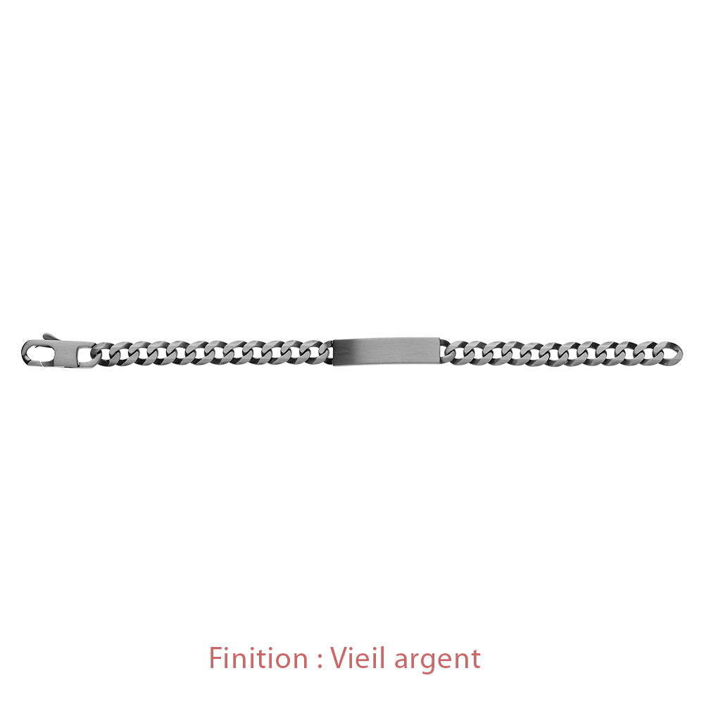 Gourmette en argent maille Hawa� largeur 8mm et longueur 21cm - Vue 5