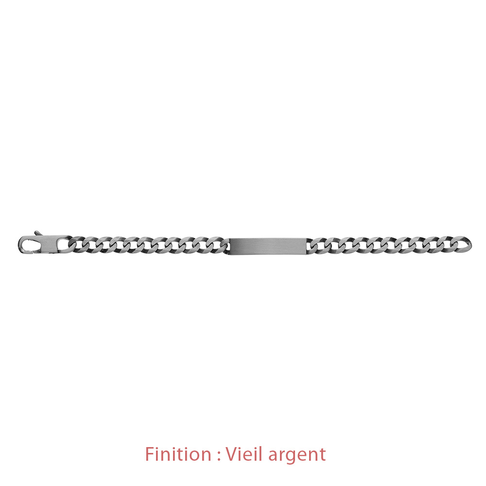 Gourmette en argent maille Hawa� largeur 9mm et longueur 21cm - Vue 5