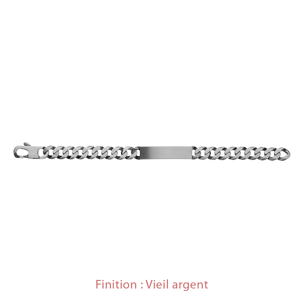 Gourmette en argent maille Hawa� largeur 10mm et longueur 21cm - Vue 5
