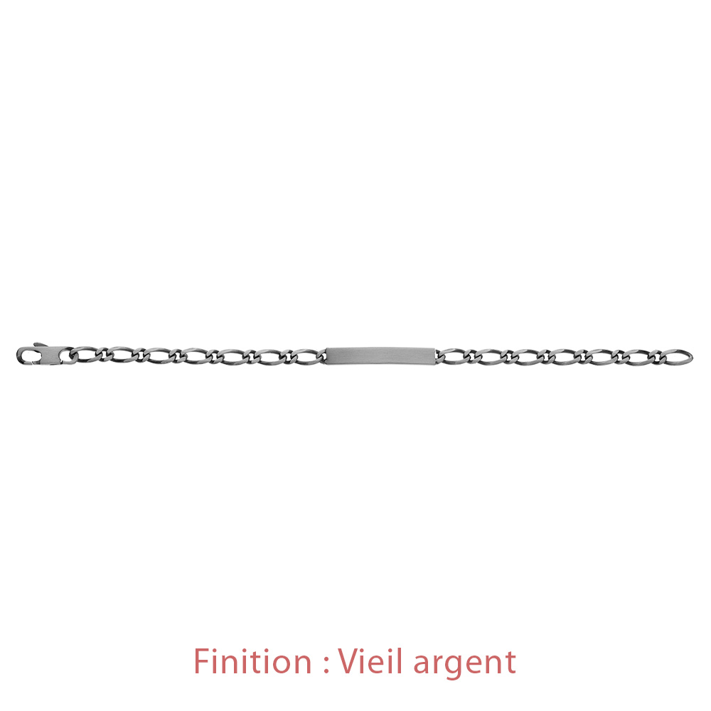 Gourmette en argent maille Hawa� 1+1 largeur 5mm et longueur 18cm - Vue 5