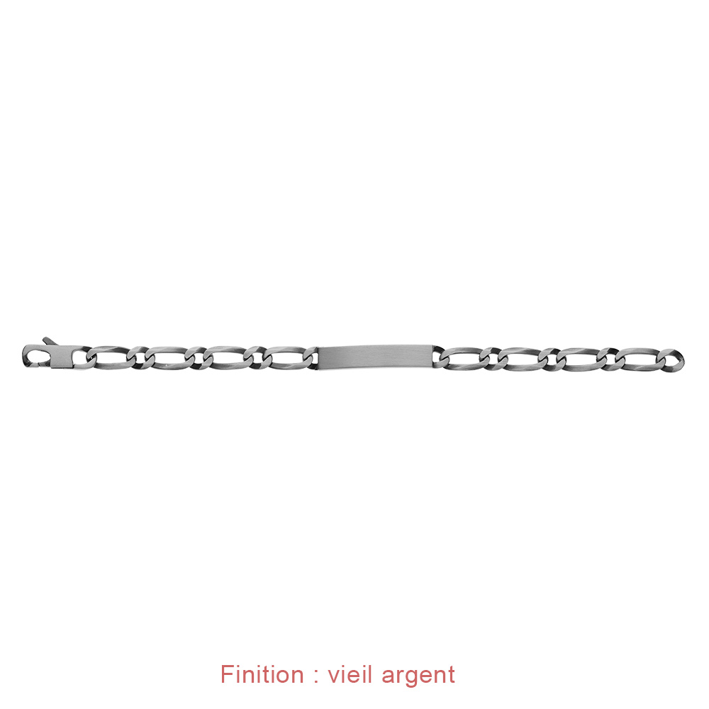 Gourmette en argent maille Hawa� 1+1 largeur 7mm et longueur 20cm - Vue 5