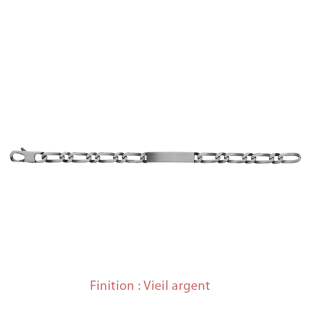 Gourmette en argent maille Hawa� 1+1 largeur 8mm et longueur 21cm - Vue 5