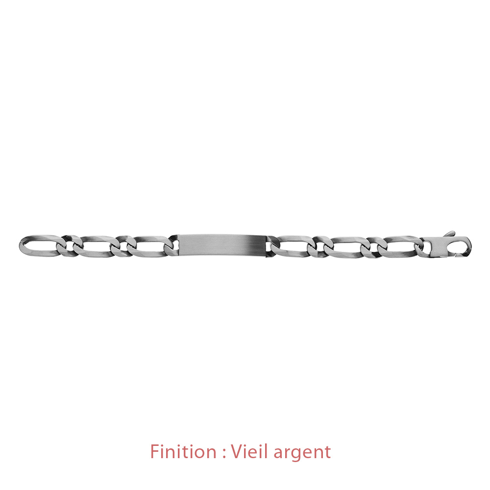 Gourmette en argent maille Hawa� 1+1 largeur 10mm et longueur 21cm - Vue 5