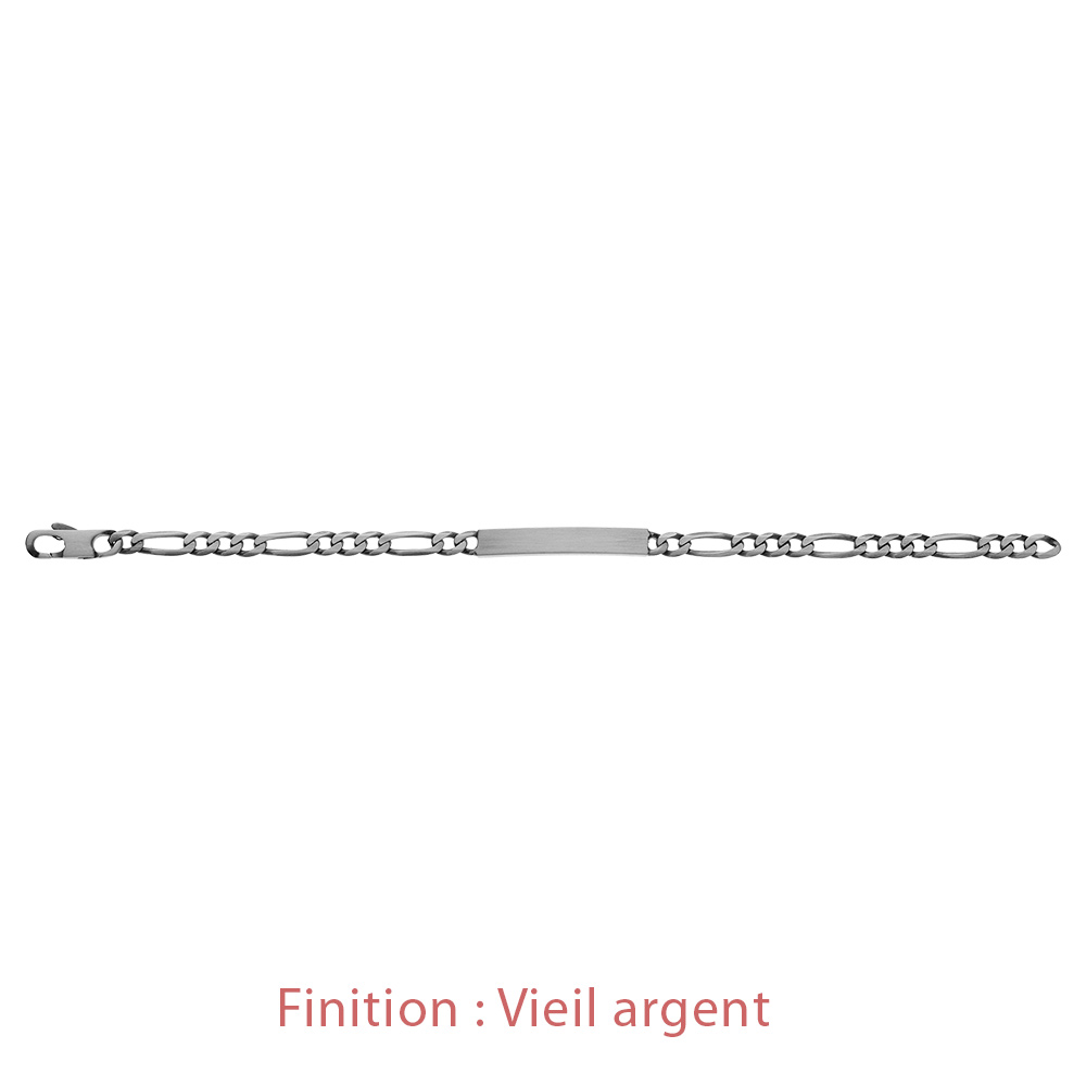 Gourmette en argent maille Hawa� 1+3 largeur 5mm et longueur 18cm - Vue 5