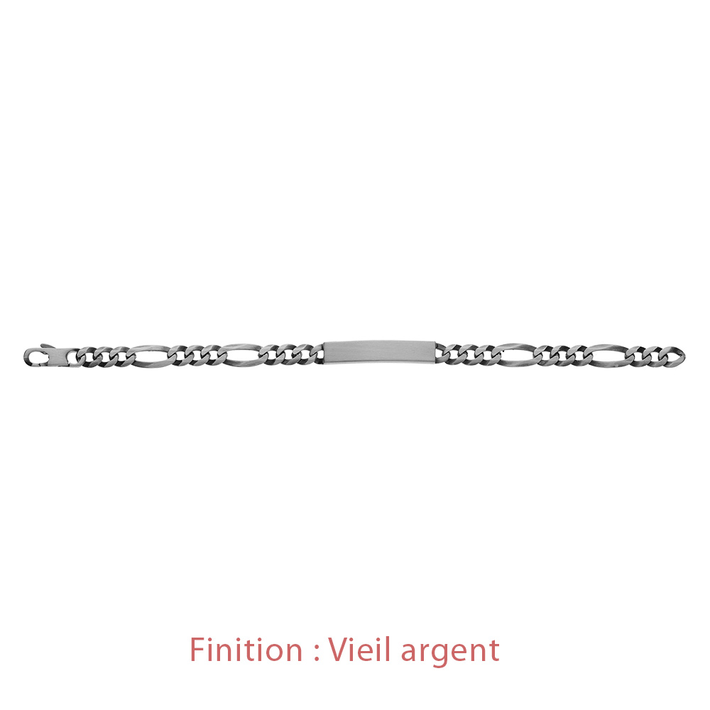 Gourmette en argent maille Hawa� 1+3 largeur 6mm et longueur 18cm - Vue 5