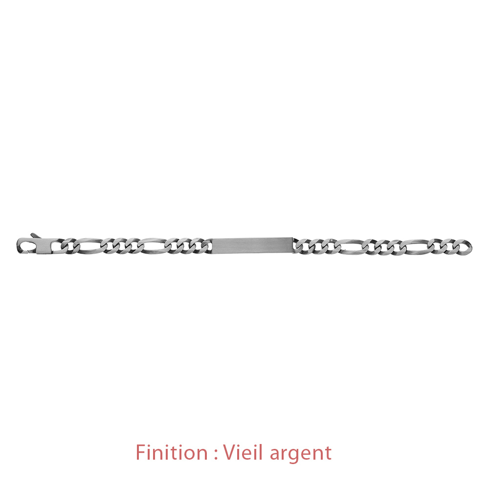 Gourmette en argent maille Hawa� 1+3 largeur 7mm et longueur 20cm - Vue 5