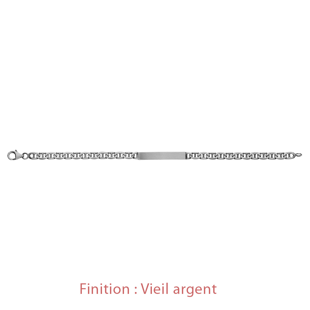 Gourmette en argent maille marine largeur 4mm et longueur 18cm - Vue 5