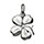 Pendentif en argent trfle  quatre feuilles nervur