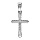 Pendentif croix en argent rhodi avec motifs en pis