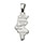 Pendentif en argent carte de la Tunisie