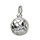 Pendentif en argent rhodi ballon de foot 9mm