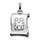 Pendentif en argent rhodi zodiaque parchemin simple Gmeaux