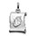 Pendentif en argent rhodi zodiaque parchemin simple Balance