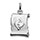 Pendentif en argent rhodi zodiaque parchemin simple Poissons