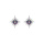 Boucles d'oreille en argent rhodi flocon avec oxyde arc en ciel mystique et oxydes blancs et fermoir poussette