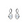 Boucles d'oreille en argent rhodi motif infini avec Amethyste vritable et oxydes blancs sertis fermoir poussette
