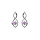 Boucles d'oreille en argent rhodi motif infini avec Amethyste vritable et oxydes blancs fermoir poussette