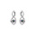 Boucles d'oreille en argent rhodi momtif infini avec oxydes mystique et blancs fermoir poussette