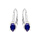 Boucles d'oreille en argent rhodi avec gros oxyde bleu et blancs sertis et fermoir dormeuse