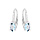 Boucles d'oreille en argent rhodié avec Topaze bleu clair et oxydes blancs sertis et fermoir dormeuse