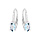 Boucles d'oreille en argent rhodi avec Topaze bleu clair et oxydes blancs sertis et fermoir dormeuse