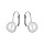 Boucles d'oreille en argent rhodi perle blanche de synthse 8mm et fermoir dormeuse