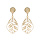 Boucles d'oreille en argent et dorure jaune goutte motif feuillage suspendue et fermoir poussette