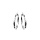 Créoles en argent platiné face plate diamantée striée 15mm