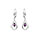 Boucles d'oreille en  argent rhodi ovale avec oxyde violet -  fermoir dormeuse