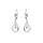 Boucles d'oreille  en argent rhodi ovale avec oxyde blanc - fermoir dormeuse
