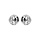 Boucles d'oreille en argent rhodi boule diamante 5mm et fermoir poussette